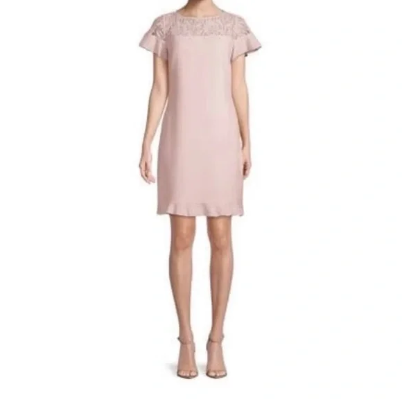 scallop lace trim dress Bebe Women's Bandeau Lace Dress main image 0